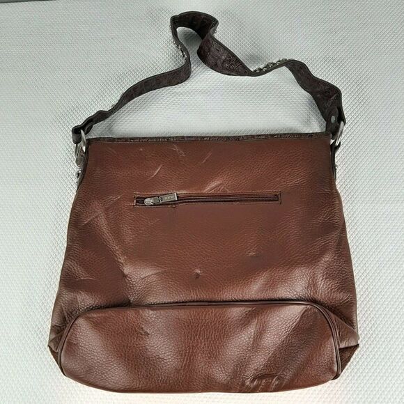 New BHW Shoulder Bag Purse Brown Bling Pink Cross Suede Calf Hair Western - Picture 2 of 6